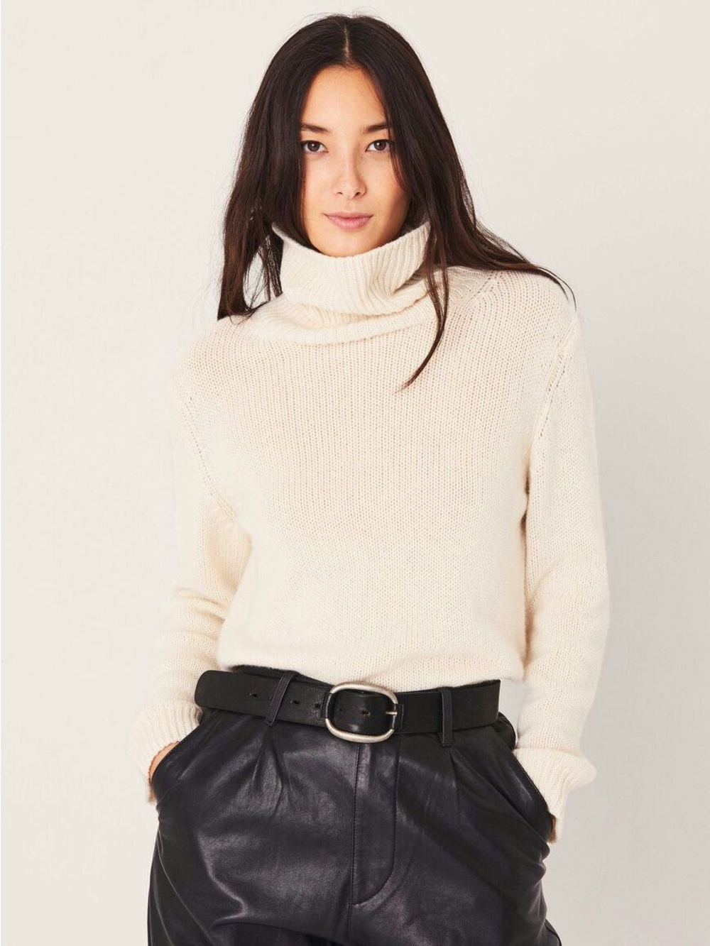 BA&SH calme 100% cashmere roll neck ivory L